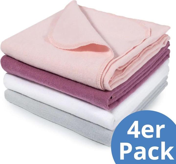 Makian Molton cloths Molton cloth / Molton nappy 4-pack 80 x 80 cm - Orchid (80 cm, 80 cm)