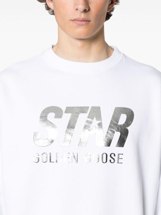 Actual product image Golden Goose cotton crewneck sweatshirt color white (M)