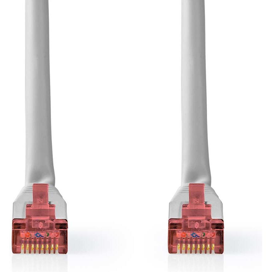 Nedis Cat 6 Kabel RJ45 Stecker RJ45 Stecker SF/UTP 2.00 m Rund PVC Grau Label (SF/UTP, CAT6, 2 m), Netzwerkkabel