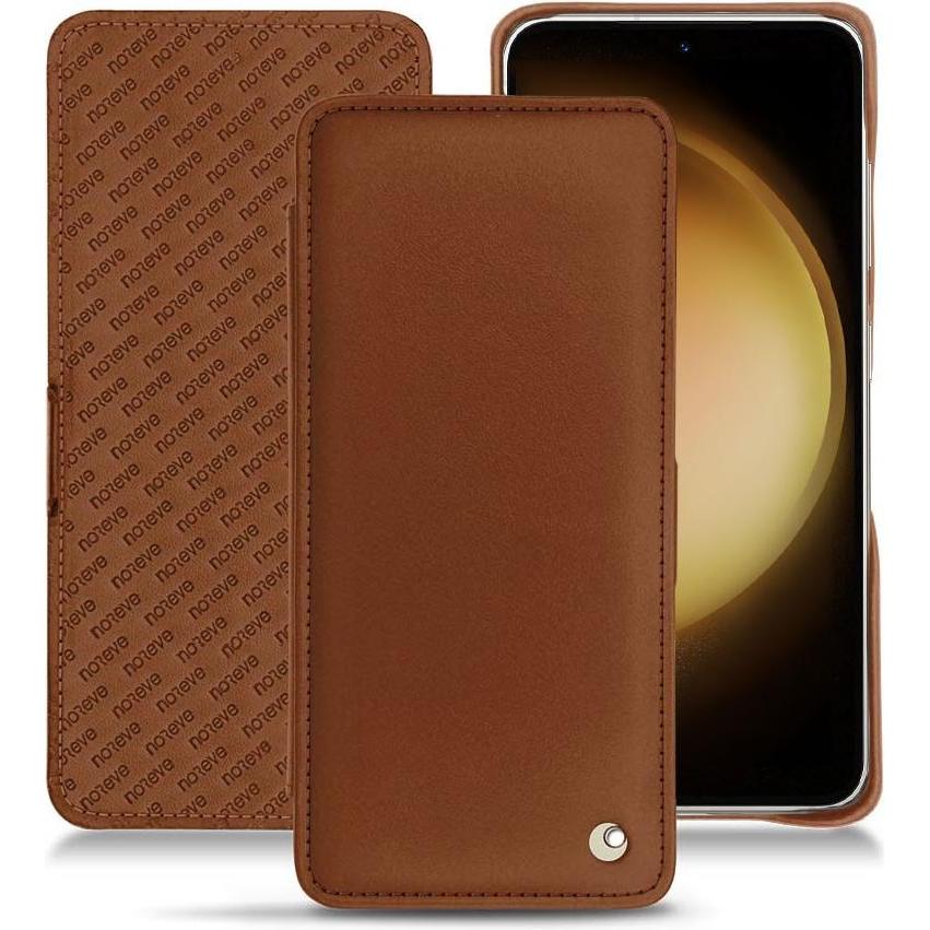 Noreve Lederschutzhülle horizontal (Samsung Galaxy S23+), Smartphone Hülle, Braun