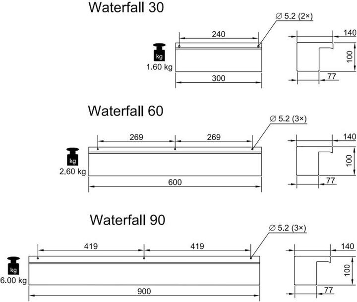 Produktbild Oase Edelstahl-Wasserfall (L x B x