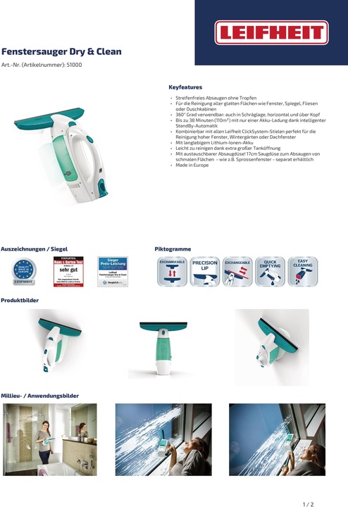 Actual product image Leifheit Dry & Clean