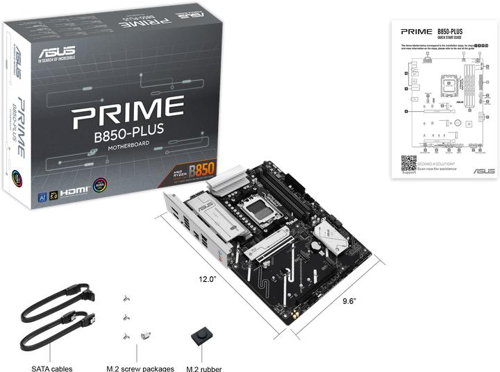 Image du produit ASUS PRIME B850-PLUS-CSM (AM5, AMD B850, ATX)