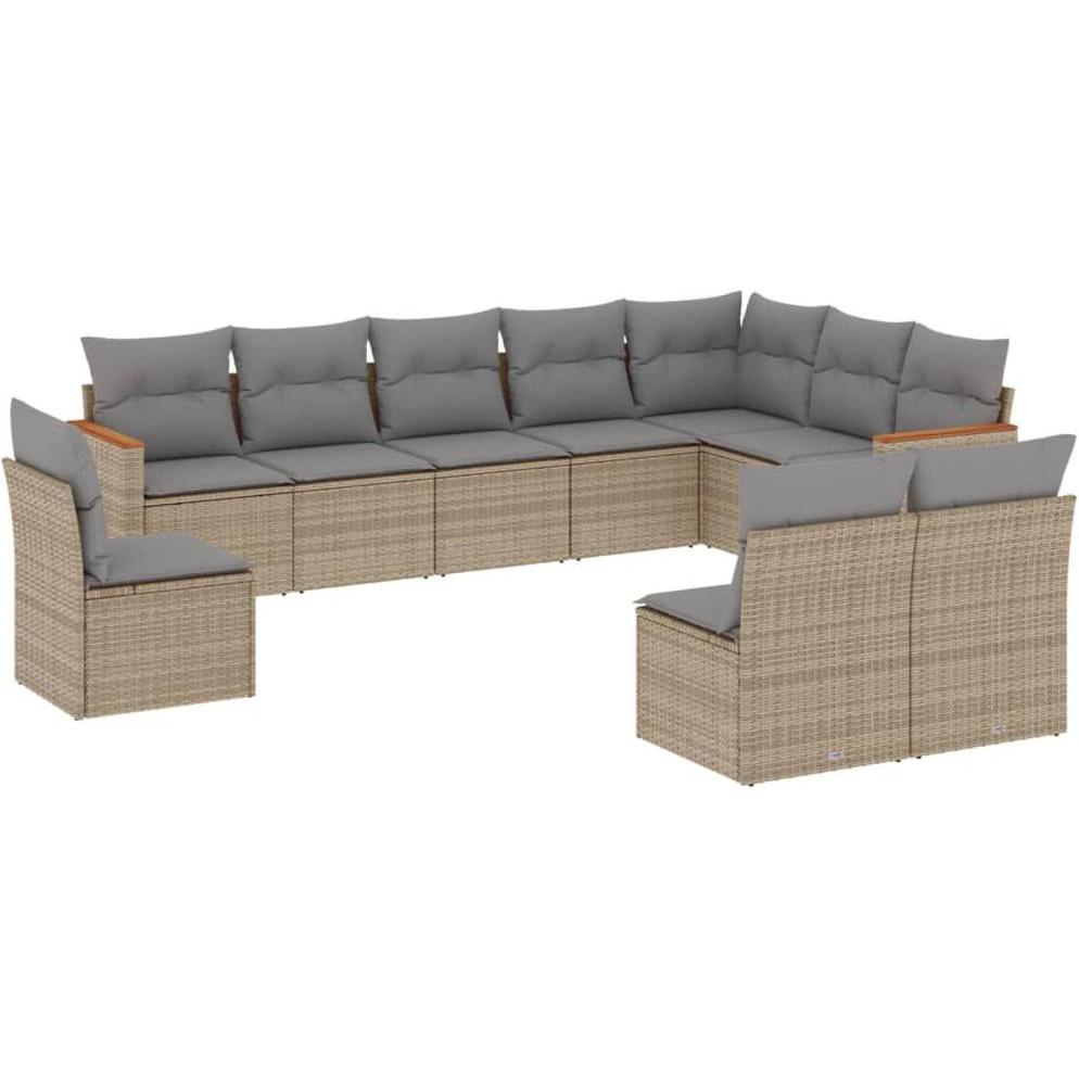 VidaXL, Gartenlounge, 10-tlg. Garten-Lounge-Set mit Kissen