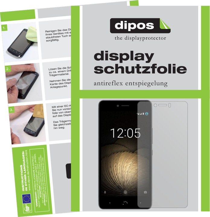 Actual product image Dipos Screen Protector Anti-Glare (2 Piece, BQ Aquaris U Lite)