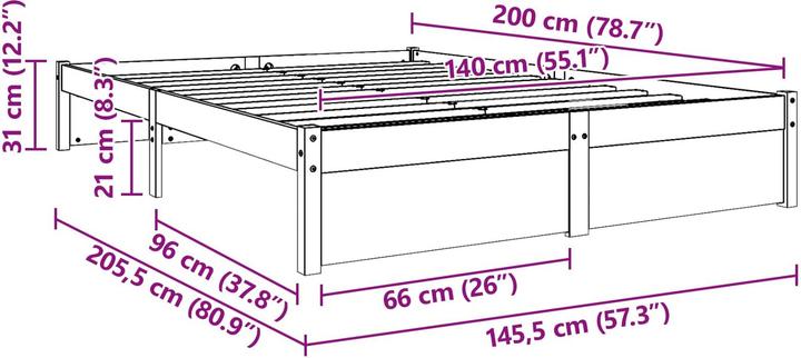 Image du produit vidaXL Moderner Bettrahmen (140 x 200 cm)