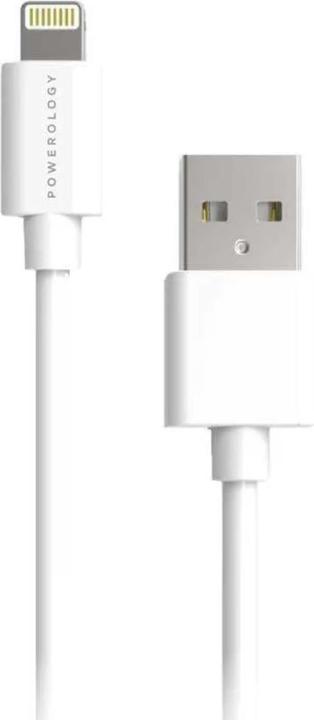 Powerology PVC Mfi Lightning Cable 1.2M – White (1.20 m, 12 W)