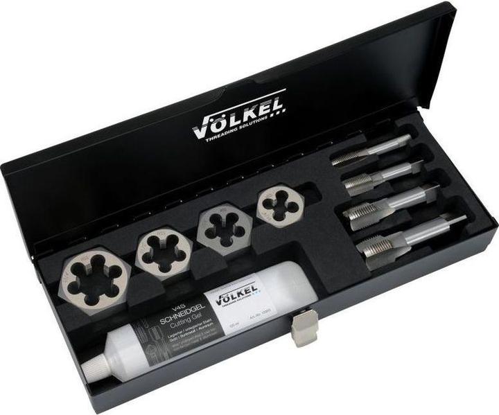 Völkel Sanitär-Satz - G 1/4 - 3/4" - Gewindebohrer + Sechskantschneidmuttern