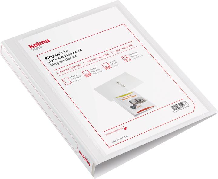 Immagine prodotto Kolma Raccoglitore ad anelli Vario light A4 2 anelli altezza di riempimento 2 cm bianco (A4, 39 mm, 1 pz.)