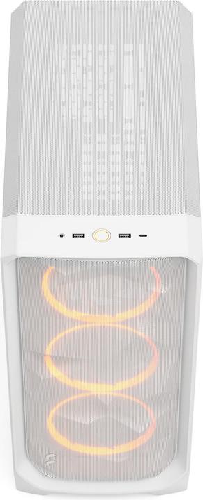 Actual product image Fractal Case Meshify 3 White RGB TG Clear Tint (ATX, Mini-ITX, mATX, E-ATX)