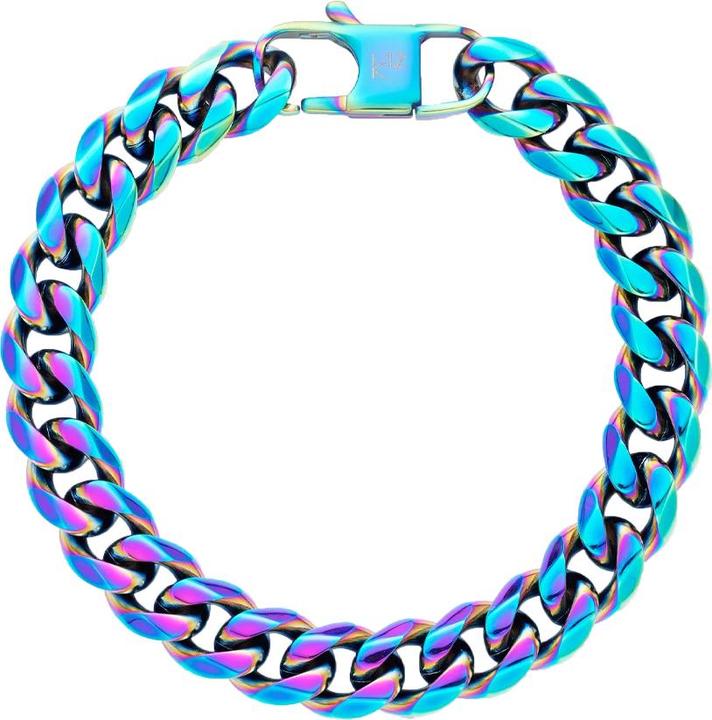 Image du produit K12 - Iridescent Cuban Bracelet - 10.5 mm (21 cm, sans laiton, Acier chirurgical 316L)