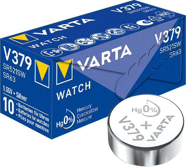 Actual product image Varta V379 / SR521SW - 10 button cells (10 pcs., SR63, 15 mAh)