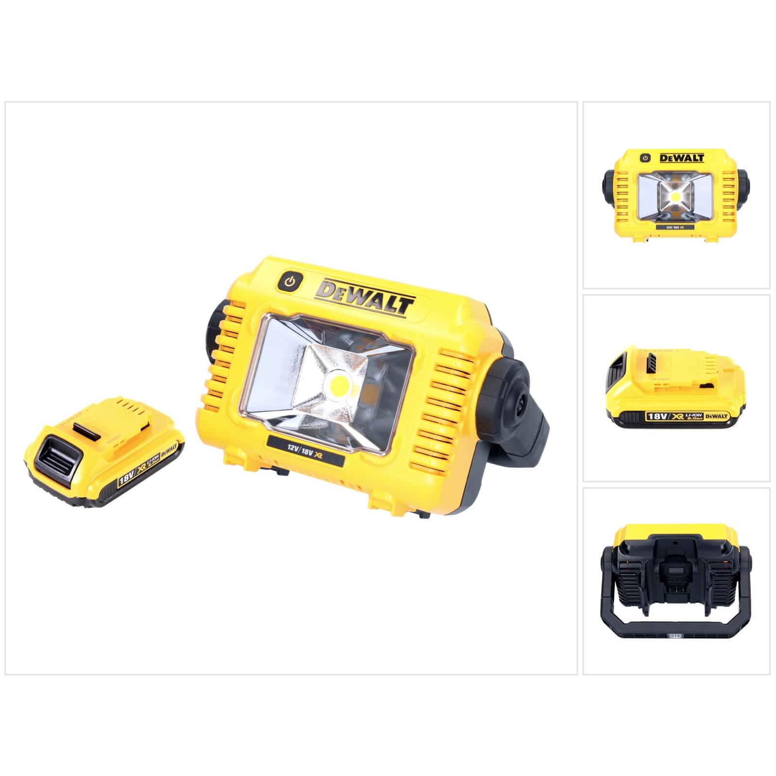DeWalt, Arbeitsleuchte, DCL 077 Akku LED Arbeitsstrahler 12 V 18 V 2000 lm IP54 + 1x Akku 2,0 Ah - ohne Ladegerät (2000 ...