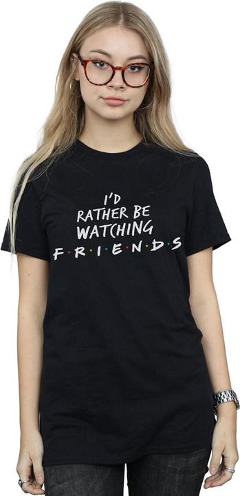 Actual product image Friends Womens/Ladies Rather Be Watching Cotton Boyfriend T-Shirt (L)