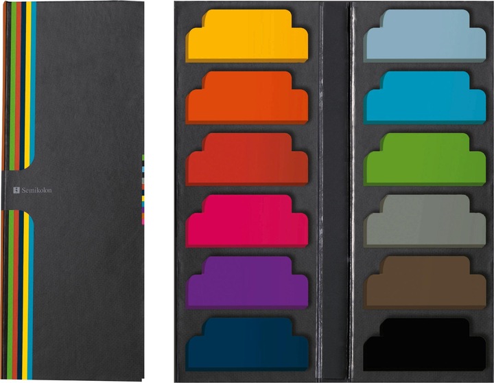 Semikolon Marqueur de page en 12 couleurs 6 x 16 cm (2 x 5 cm)