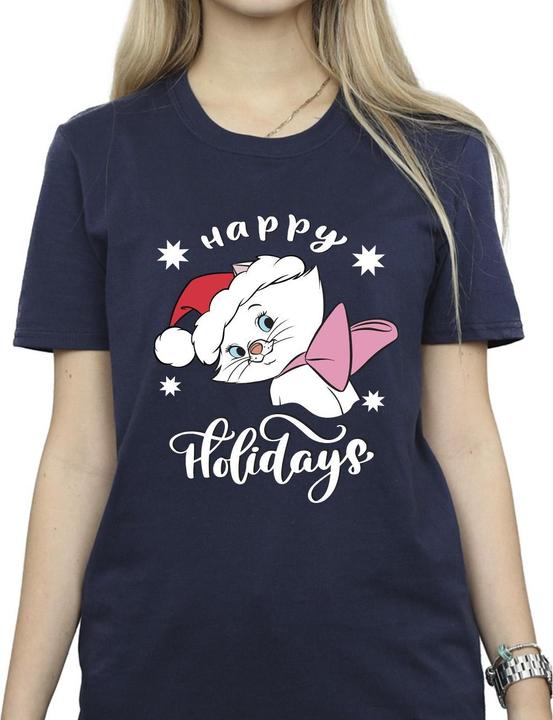 Immagine prodotto Disney Femme/Les femmes The Aristocats Happy Holidays - T-shirt boyfriend en coton (M)