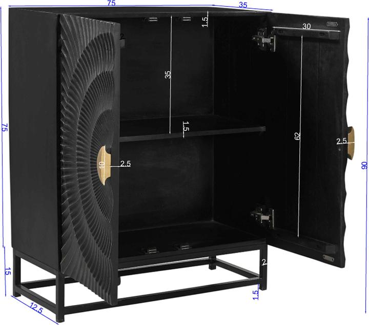 Image du produit SIT Möbel Black Smooth (75 x 35 x 90 cm)