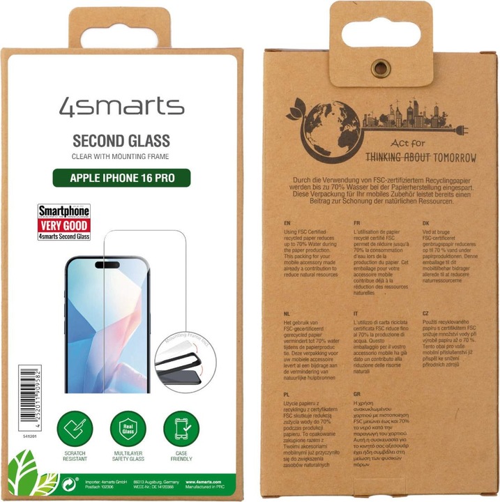 Image du produit 4smarts Second Glass (1 pièce(s), Apple iPhone 16 Pro)