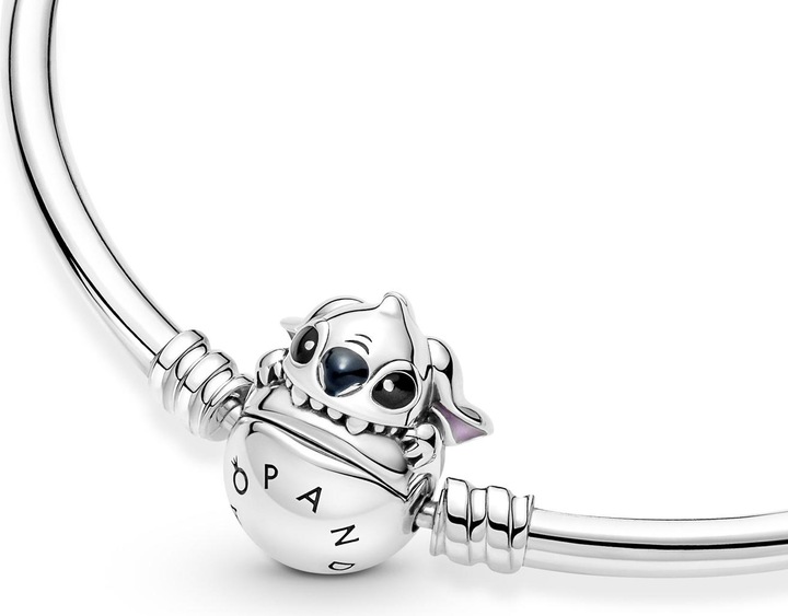 Immagine prodotto Pandora Momenti Disney Stitch Mordente Chiusura Bangle (21 cm, Argento 925, Smalto)