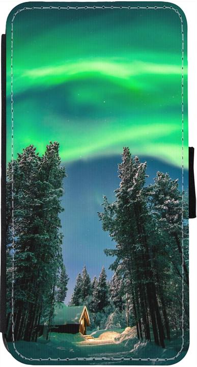 Produktbild PhoneLook Hülle Wallet schwarz Winter 22 Northern Lights (Apple iPhone 13)