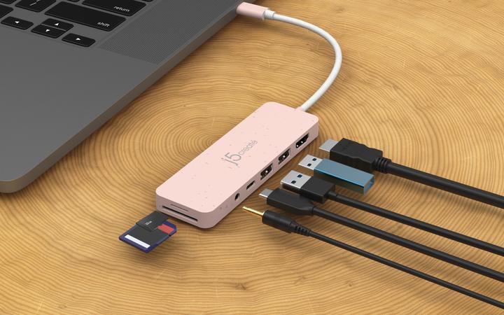 Produktbild j5Create JCD373ER-N Umweltfreundlicher USB-C®-Hub mit mehreren Anschlüssen und Power Delivery (USB-C, 6 Ports)