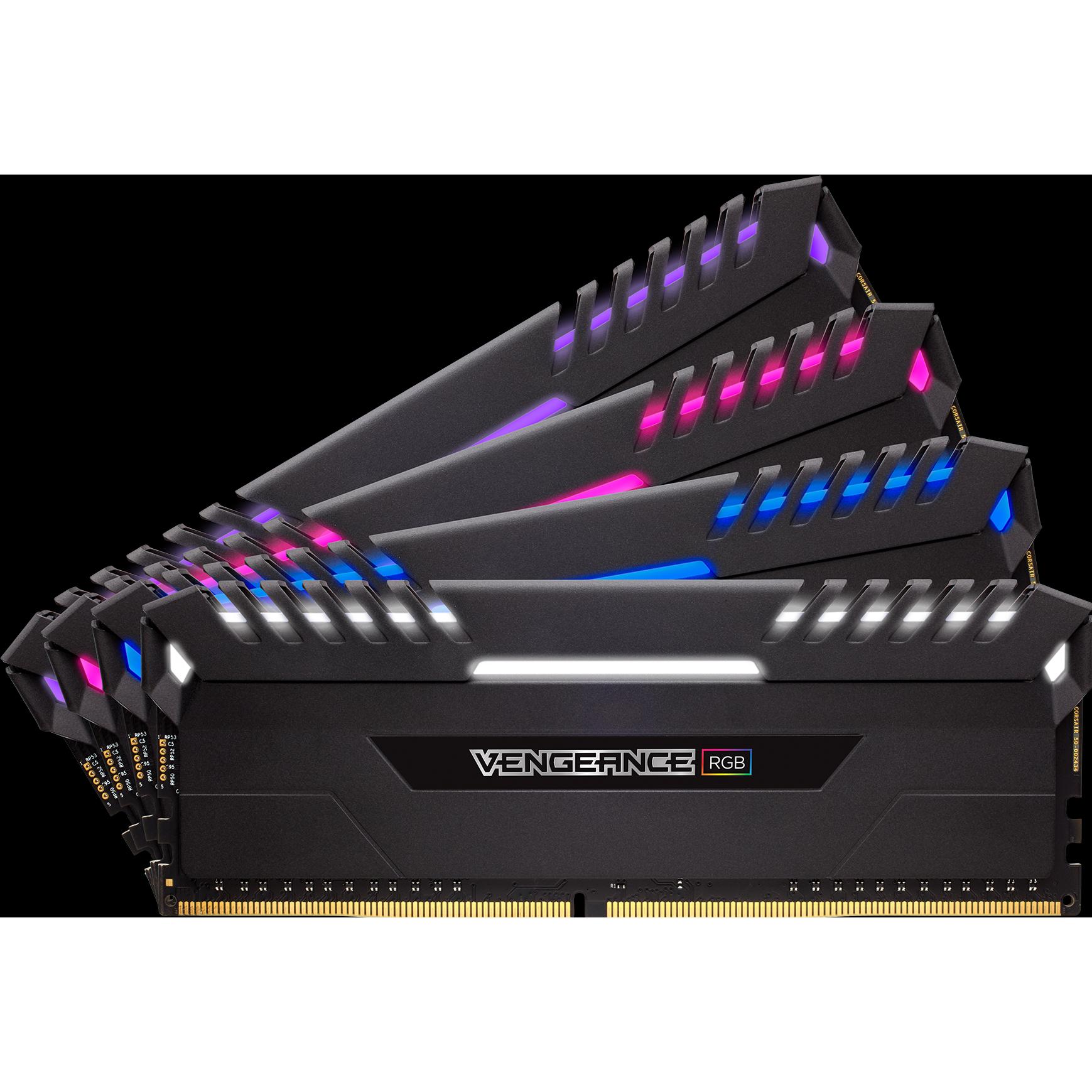 Corsair DDR4 Vengeance RGB LED (4 x 16GB, 3000 MHz, DDR4-RAM, DIMM), RAM, Schwarz