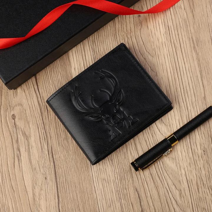 Only-Bags.Store Retro-Geldbörse aus Kunstleder, mit zwei Taschen, ultradünn, 3D-geprägt, Geldbörse