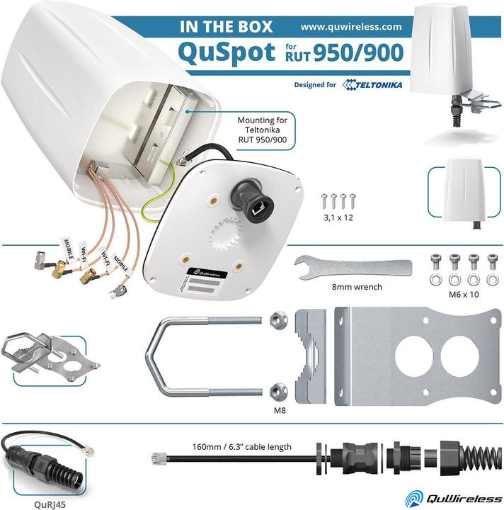 Immagine prodotto Teltonika Antenna LTE QuSpot A950S Alloggiamento esterno per RUT-950 (3G, GSM)