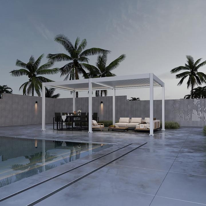 Immagine prodotto Weide elektrische Pergola 3x6m Weiss mit LED (600 cm, 300 cm)