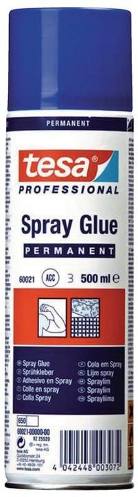 Produktbild tesa Sprühkleber PERMANENT, starker Klebstoff zum Sprühen, 500ml Dose (475 g, 500 ml)