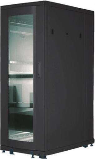 Produktbild Digitus Serverschrank 48,3cm 19Zoll 26HE schwarz H1338mm B600mm T1000mm mit Plexi-Glastuer inkl. 28xMonta... (26 HE, 19 Zoll Rack)