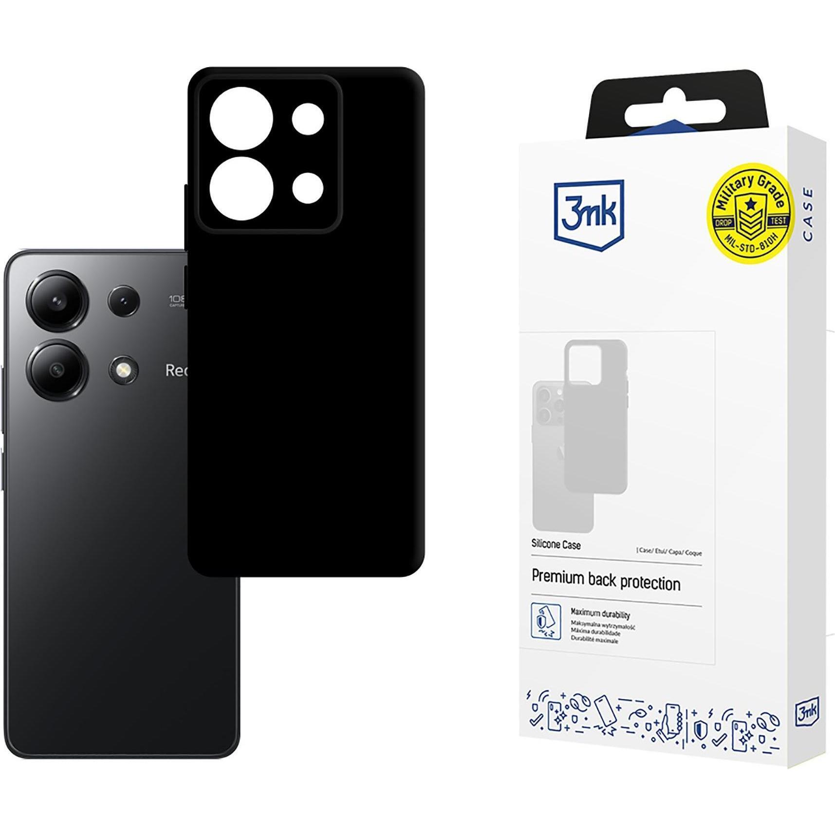 3Mk Nero Custodia In Silicone Per Xiaomi Redmi Note 13 4G - (Xiaomi Redmi Note 13 4G), Cover Smartphone,