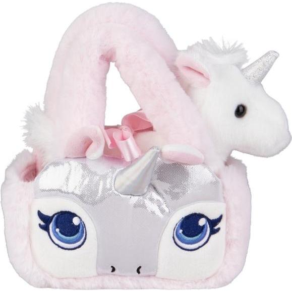 Thumbnail - Aurora Plüsch Einhorn - mit Tasche weiss/rosa mit silber
