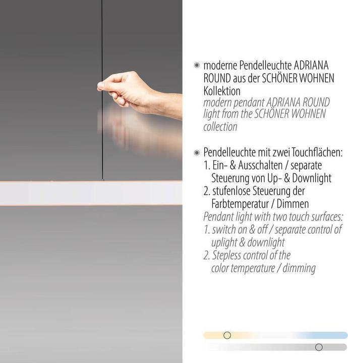 Produktbild Paul Neuhaus LED Pendelleuchte SW ADRIANA ROUND dimmbar Lichttemperaturwechsel höhenverstellbar (5760 lm)