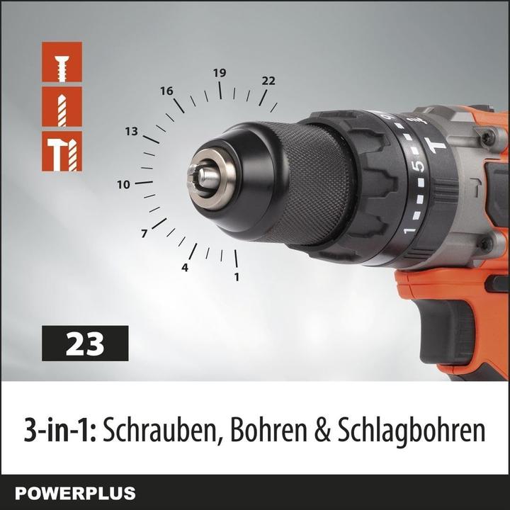 Produktbild Powerplus Dual Power Schlagbohrmaschine, -schrauber 20V 50Nm - exkl. Akku und Ladegerät
