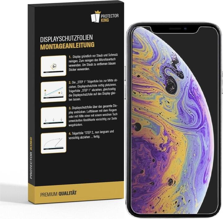 Produktbild Protectorking 4x Panzerfolie Anti-Shock HD Klar (4 Stück, Apple iPhone XS Max)