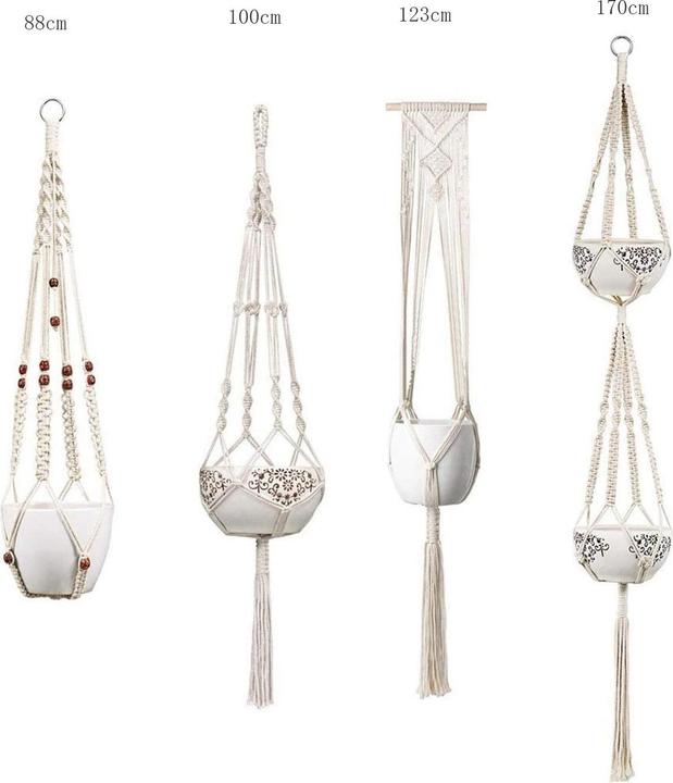 Immagine prodotto Esmée Makramee Pflanzenaufhänger Dekoration Geknüpftes Boho Accessoire 4er Set (28.50 cm)