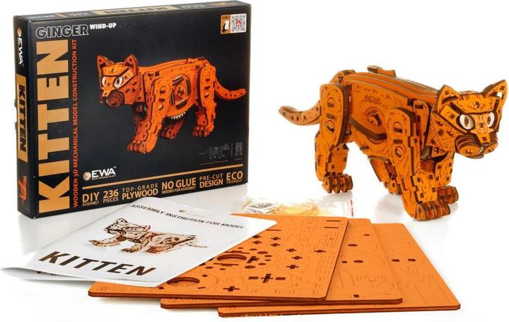 Produktbild Eco Wood Art Kätzchen - 3D Holzbausatz