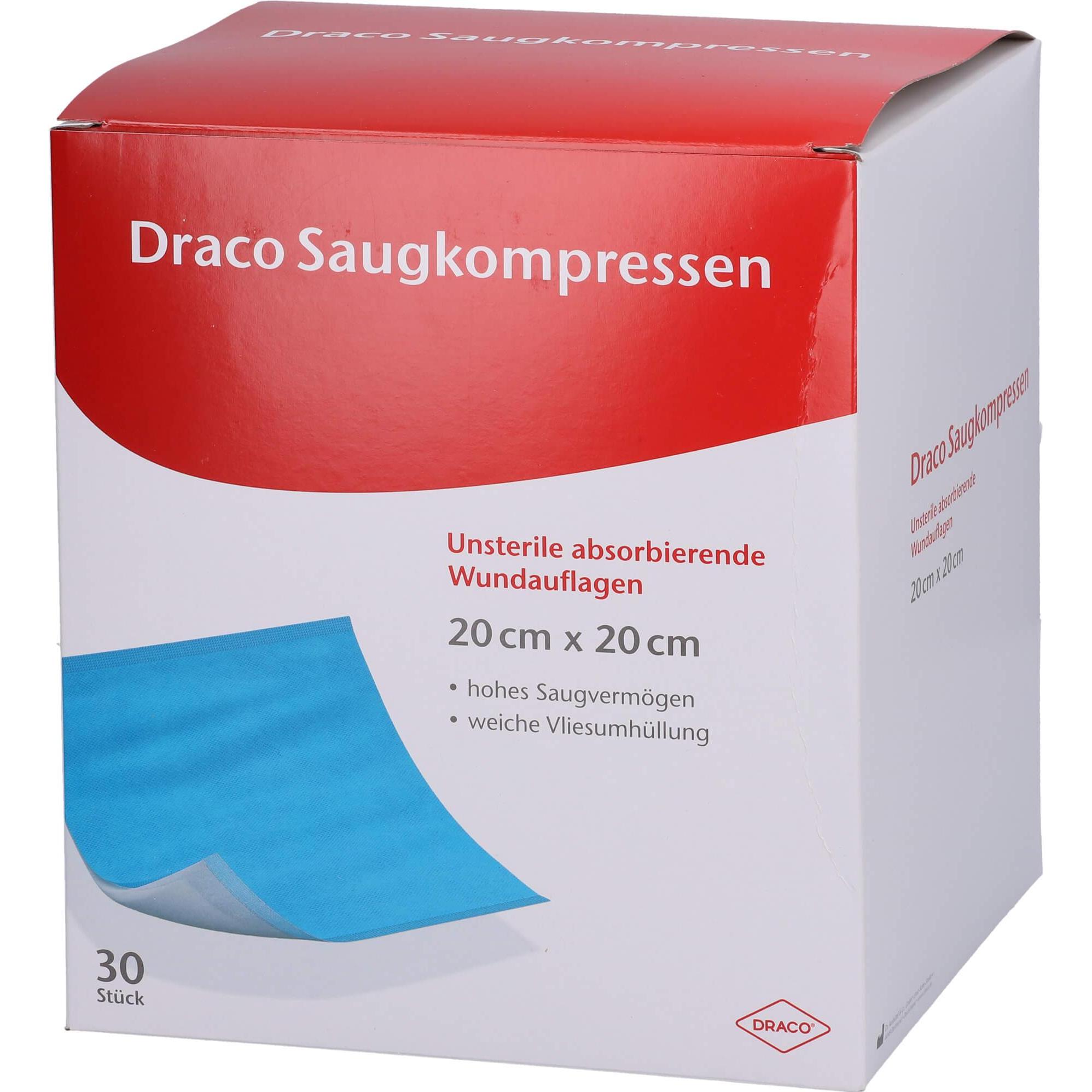 Dracco, Verbandsmaterial, Saugkompressen unsteril 20x20cm Draco, 30 St KOM