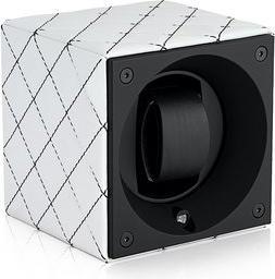 Actual product image SwissKubik Watchwinder Leather Masterbox - White diamond / Grey stitching