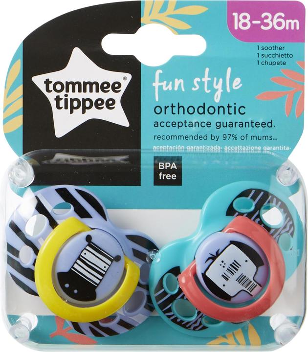 Actual product image Tommee Tippee silicone soother FUN STYLE, 18-36 months, 2 pcs, 43340403 (2 x, from 18 m.)