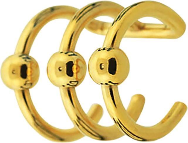 Immagine prodotto Star Piercing Fake Ear Cuff vergoldet mit 3 Ringen und Kugel (Acciaio chirurgico 316L, senza ottone)