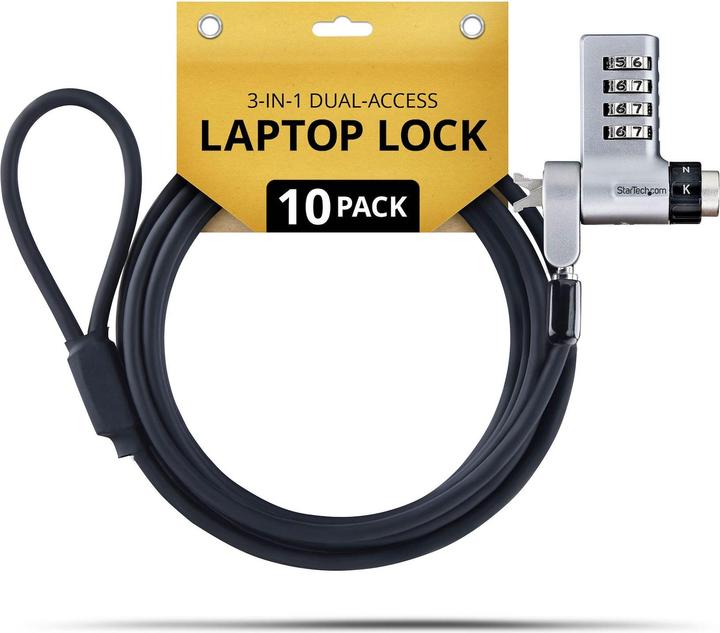 Produktbild StarTech UDUOKA10-LAPTOP-LOCK 10-PACK 3-IN-1 LAPTOP LOCK NMS NS