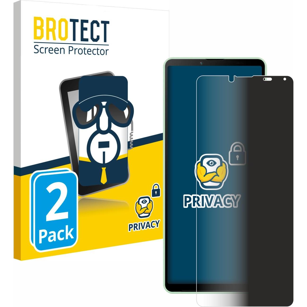 BROTECT Sichtschutzfolie Anti-Spy Privacy Folie Blaulicht-Schutz (2 Stück, Sony Xperia 10 V), Smartphone Schutzfolie, Bl...