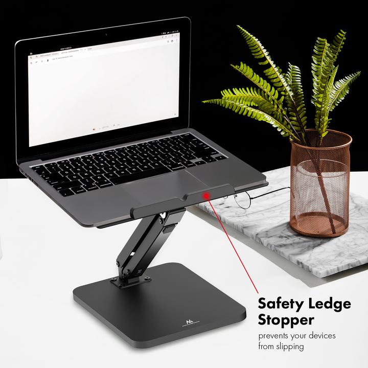 Produktbild Maclean desk stand for monitor or laptop gas spring for standing and sitting work black MC-493