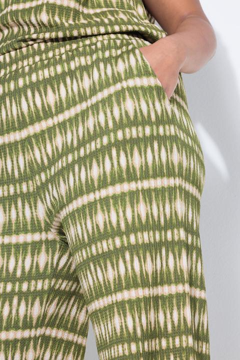Image du produit Studio Untold Pantalon texturé, jambe large et taille élastique, imprimé (54)