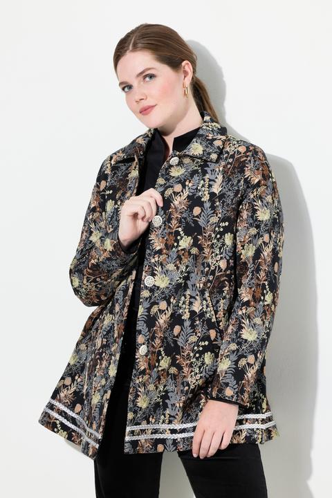 Immagine prodotto Ulla Popken Giacca con jacquard, collo da camicia e bottoni decorativi (54)