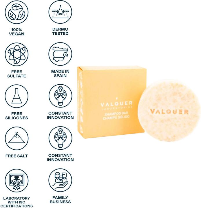 Produktbild Valquer Sunset Solid Shampoo 50g - Family Size (Festes Shampoo, 50 g)