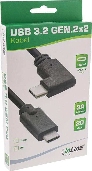 Produktbild InLine ® USB 3.2 Gen.2 Kabel, USB Typ-C Stecker/Stecker, schwarz, 1m (1.50 m, USB 3.2 Gen 2, 100 W)