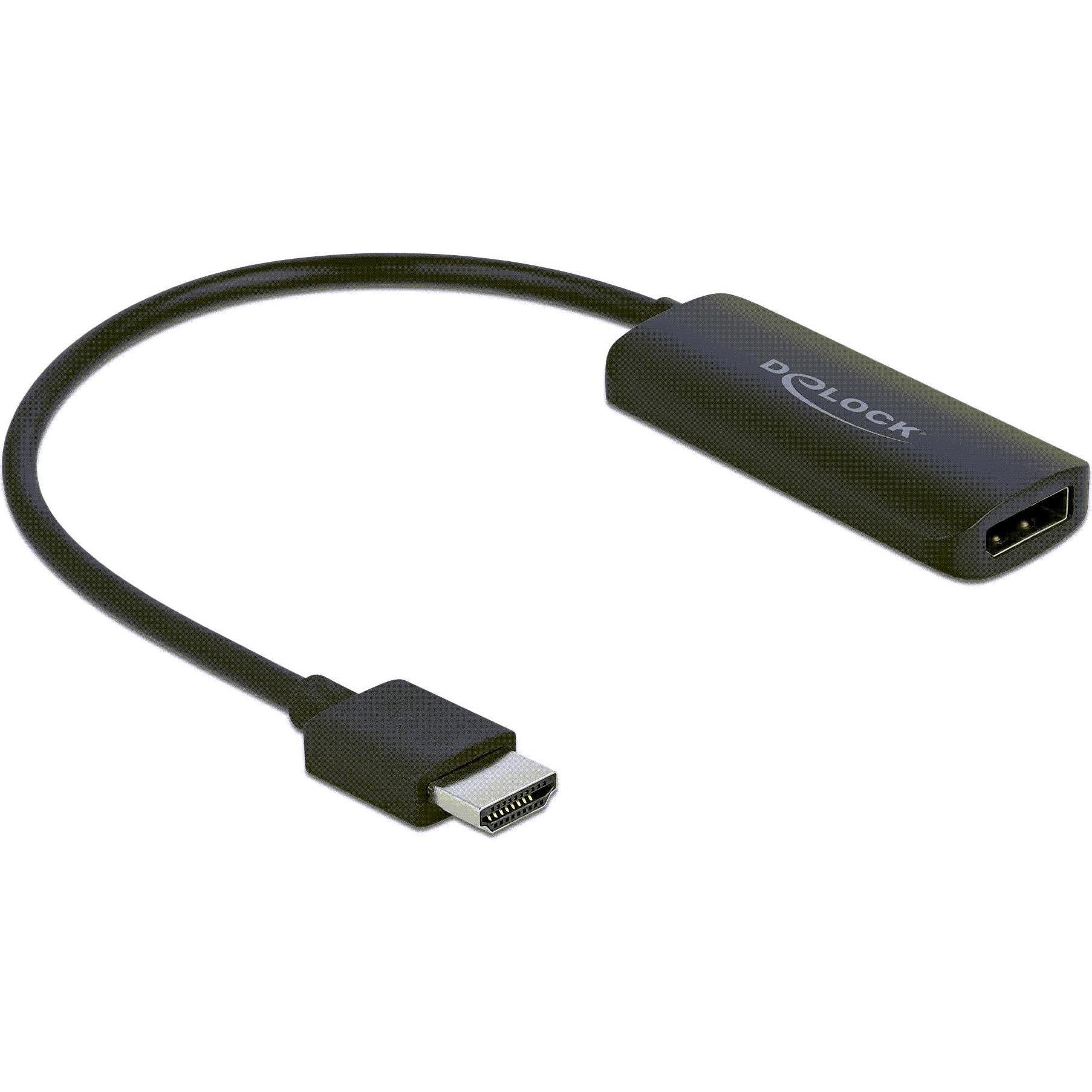 Delock HDMI zu (DP, 24 cm), Data + Video Adapter, Schwarz